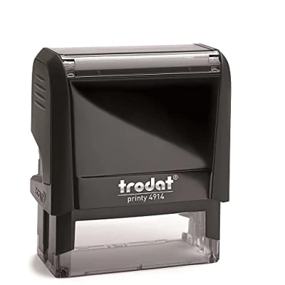 Image of Trodat Printy 4914 Personalised Custom Office, Business and Teacher Stamp Allows Up to 6 Lines of Text Impression Size 64 x 26 mm