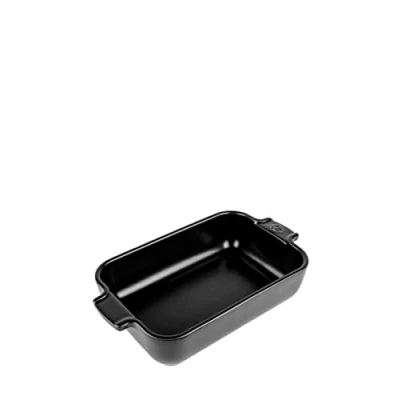 Image of PEUGEOT Rectangular ceramic casserole dish 22 cm (including handles) x 12 4.5 capacity: 850 ml 10 year guarantee Satin Black Colour
