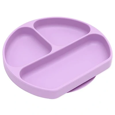 Image of Bumkins Silicone Grip Dish, Suction Plate, Divided Baby Toddler BPA Free, Microwave Dishwasher Safe Lavender