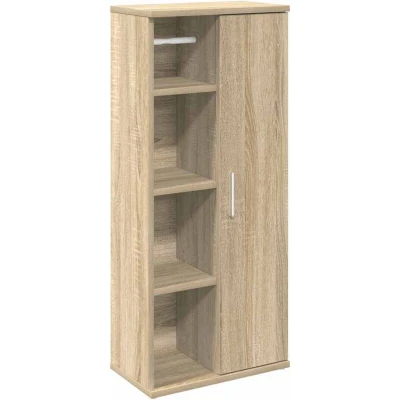 Image of vidaXL Bathroom Cabinet with Paper Roll Holder Sonoma Oak 39x22x90cm Modern Engineered Wood Storage for Toiletries and Essentials