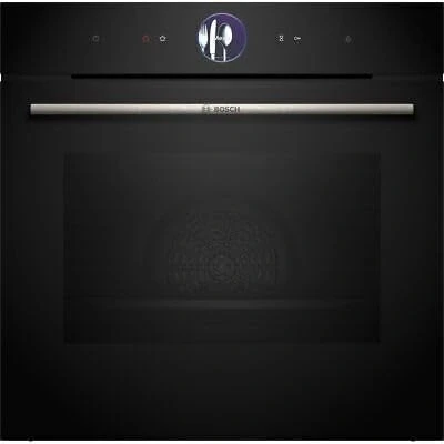 Image of Bosch HRG7764B1B Serie 8 Built In Single Pyrolytic Oven With Steam Function Black