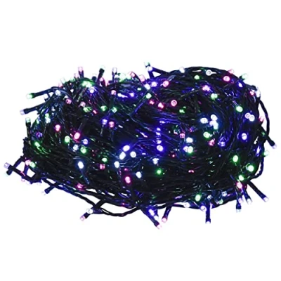 Image of vidaXL LED String Lights 150 Multicoloured LEDs, 15m Length, USB Powered, 8 Lighting Modes, Flexible for DIY Decor, Great Christmas, Parties and Weddings