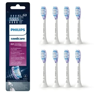 Image of Philips Sonicare Original G3 Premium Gum Care Standard Sonic Toothbrush Heads 8 Pack in White (Model HX9058/17)
