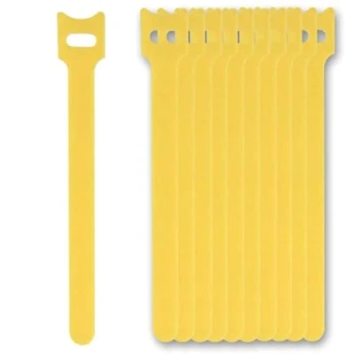 Image of Adjustable Reusable Cable Ties, Hook and Loop Straps Long Ties (10, Yellow)