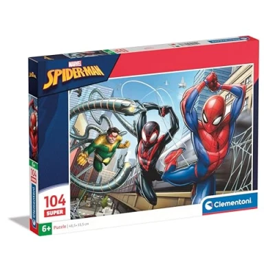 Image of Clementoni Jigsaw Puzzle Marvel Spider Man 104 Pieces Supercolor For Children 6 8 Years, Cartoon, Marvel, Gift Boy/Girls, Kids, Made In Italy, 25778
