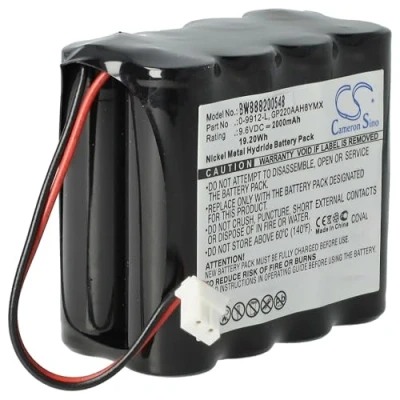 Image of vhbw battery replaces Visonic 0 9912 L, GP220AAH8YMX for alarm units control home security (2000mAh, 9.6V, NiMH)