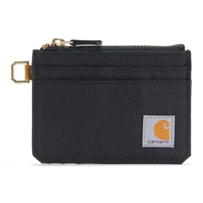 Image of Carhartt Women&#039;s Casual Nylon Duck Zippered Card Keeper Wallet, (Black), One Size