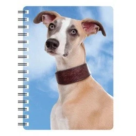 Image of Faithful Friends WHIPPET 3D NOTEBOOK WITH STUNNING EFFECTIVE 3 DIMENSIONAL COVER AND RULED PAGES