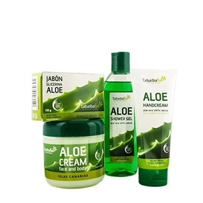 Image of TABAIBA Aloe Vera Pack Travel Bag Set Bath and Body Care Cosmetics Natural Tabaibaloe