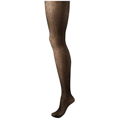 Image of Pretty Polly Women&#039;s Pinspot 15 DEN Tights, Black, One size
