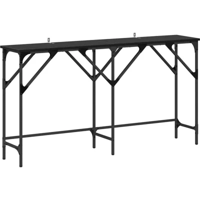 Image of vidaXL Console Table Black oak 140 x 29 75 cm Engineered wood