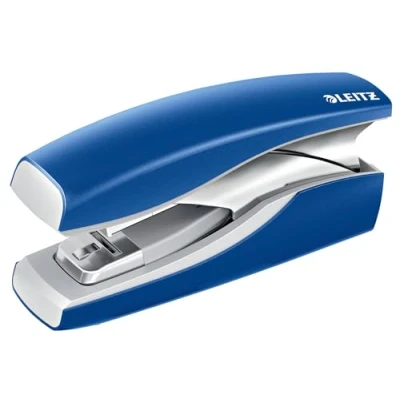 Image of Leitz Softpress NeXXt Series 56030035 Flat Metal Stapler for 30 Sheets Ergonomic Shape Including Staples Blue