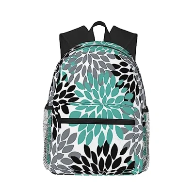 Image of Stylish Travel Backpack Dahlia Flower Lightweight for College Work Black, One Size, Rozmiar uniwersalny