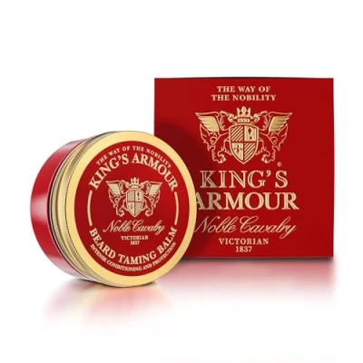 Image of King&#039;s Armour Beard Balm (50ml) Styles, Strengthens, Softens and Nourishes Beards Moustaches Natural for Men with Argan, Jojoba Sweet Almond Oil