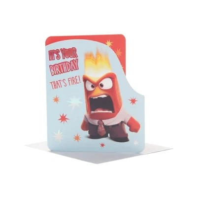 Image of UK Greetings Disney Inside Out 2 Birthday Card for Him/Boy Anger Design