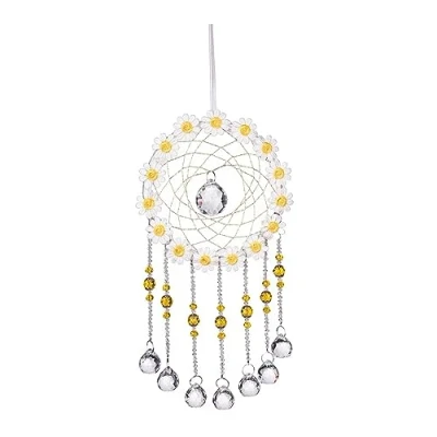Image of Coolqiya Suncatcher Crystal Window, Window Decoration, Hanging, Daisy, Suncatcher, Rainbow Pendant, Home Garden Decoration