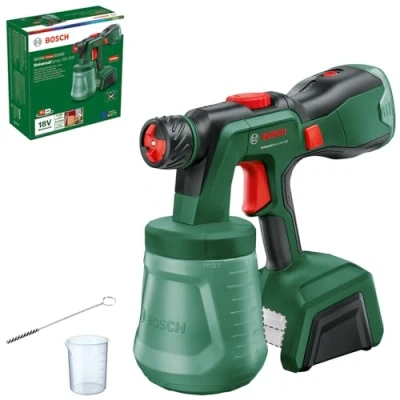 Image of Bosch Cordless Paint Sprayer UniversalSpray 18V 300 (For Spraying Dispersion/Latex Paints, Varnishes &amp; Lacquers; 2m²/min; 1200ml Container; System; Without Battery)