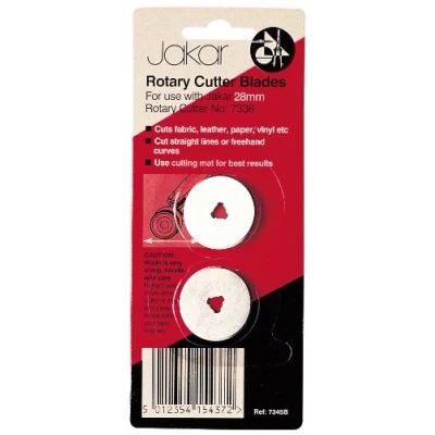 Image of Jakar 28mm Rotary Cutter Straight Cut Spare Replacment Blades For Quilters Sewing Fabric Craft Quilting Cutting Tool (2 Pieces)