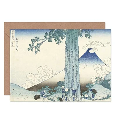 Image of Artery8 Hokusai Mishima Mountain Pass Kai Province Japanese Fine Art Greeting Card Plus Envelope Blank Inside