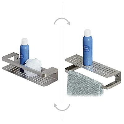 Image of Tiger Shower Basket/Towel Rail, Brushed Stainless Steel, BxHxT: 35 x 7 10,6 cm