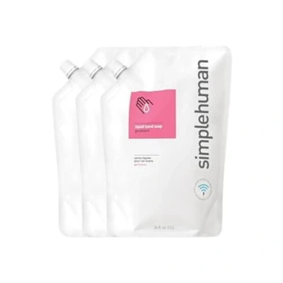 Image of simplehuman 1L Geranium Hand Wash Liquid Soap (Pack of 3), Moisturising, Suitable for Sensitive Skin, Hypoallergenic (DEA, Sulphate and Paraben Free), Biodegradable, Dispenser Compatible