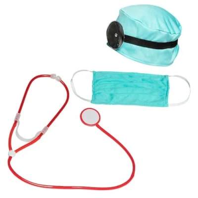 Image of Boland 44809 Doctor Set for Costumes, Accessories Carnival, Costume Set, Hat, Headband, Reflector, Mouth Mask and Stethoscope, Theme Party, JGA