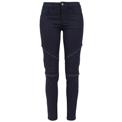Image of Urban Classics Womens Stretch Biker Trousers Pants, Blue (Dark Denim 731), 24 UK