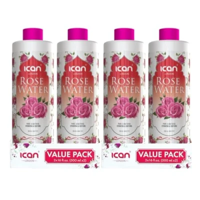 Image of Ican 100% Natural Rose Water, Hydrating and Purifying, 4 x 500ml