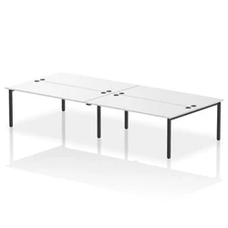 Image of Impulse Bench B2B 4 Person 1800 Black Frame Office Desk White