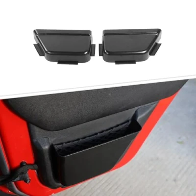 Image of CKPEOR Rear Door Net Pocket Storage Box Organizer for Jeep Wrangler JK JKU 4 2011 2018