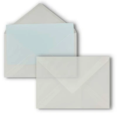Image of 25 x Transparent Envelopes DIN C5 22.9 16.2 cm Wet Adhesive Without Window Christmas, Greeting Cards FarbenFroh Series