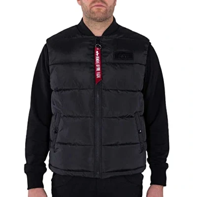 Image of Alpha Industries LW Waistcoat, Men&#039;s, Size: Large, Black