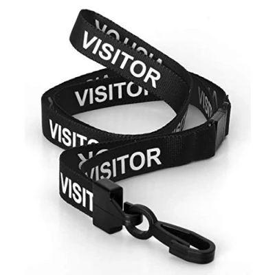 Image of CKB LTD Visitor LANYARDS Breakaway Safety Lanyard Neck Strap Swivel Plastic Clip for ID Card Holder Pull Quick Release Design (Pack of 50, Black)
