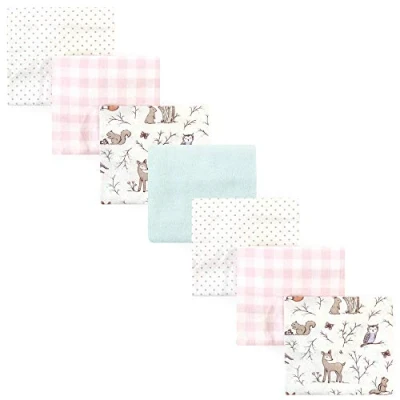Image of Hudson Baby Unisex Cotton Flannel Receiving Blankets, 7 Pack, Enchanted Forest, One Size