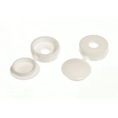 Image of SCREW CAP CUP WASHER HINGED COVER WHITE FOR No. 6 &amp; 8 SCREWS ( pack 100 )