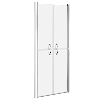 Image of &#039;vidaXL Frosted ESG Shower Door, Adjustable Width 93 96cm Aluminium Frame Walk in Bathroom Accessory with Safety Glass Panels