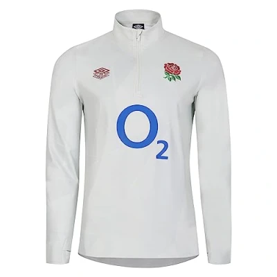 Image of Umbro Mens England Rugby Warm Up Mid Layer Top 2023 2024 Dew/Metal M