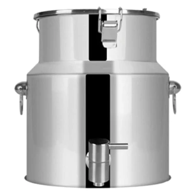 Image of Stainless Steel Milk Can with Sealed Lid and Spigot, 5L/9L/14L Wine Pail Bucket Tote Jug Oil Barrel Tank Churn [Energy Class A](14L)