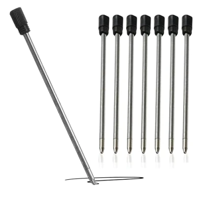 Image of 5 x 2.75&quot; Black Ballpoint Pen Refills for Swarovski Pens, 7cm Ink Compatible with Crystal Element and Diamond Stylus Pens (5)