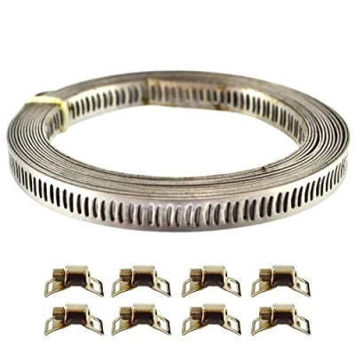 Image of 8pc Stainless Steel Hose Clip Clamps Jubilee Type Pipe Any Size 3m Long TE791