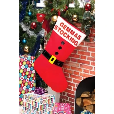 Image of Quickdraw Personalised Christmas Stocking Santa Sack Add Your Own Name Boy or Girl Xmas Gift Santas Boot