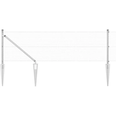 Image of vidaXL Fence Post Set of 2 Galvanised steel 10 x 0.5 m Durable