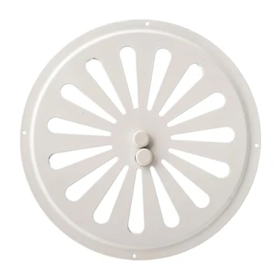 Image of Adjusted Circular Metal Air Vent Grate in White Ø19.5 cm / 8 inches, Round Ventilation Grille Made from Galvanized Steel Coloured Powder Coating RAL9016, Open Close Grid