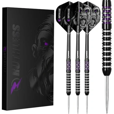 Image of RUTHLESS Animal Darts Set Steel Tip 90% Tungsten Barrel Dart Flights and Stems Included Available in Multiple Designs Weights. (Gorilla, 24g)