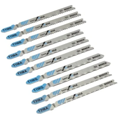 Image of Bosch Professional 10 pcs. Basic for Metal Jigsaw Blade Set with T Shank (for Steel sheets, Accessory Jigsaw)