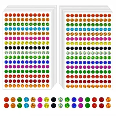 Image of EUZUXU 3520pcs Colorful Dot Stickers, 0.6cm Self Adhesive Circle Coding Sticker Labels, Label Stickers Removable for Classroom Office DIY