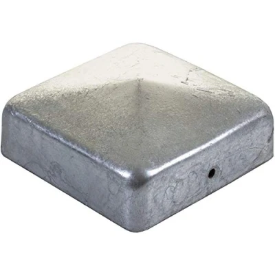 Image of Galvanised Steel Metal Pyramid Square Deck Post Cap Finial for 70 x 70mm Posts