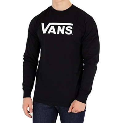 Image of Vans Classic Long sleeved top, Men&#039;s, Size: Small, Black/white