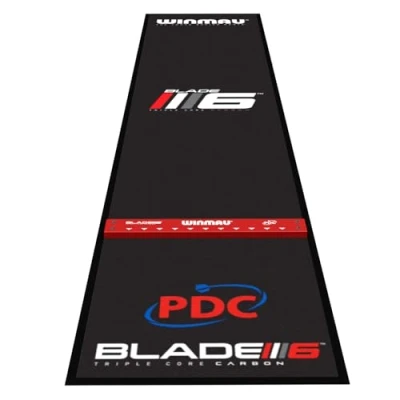 Image of WINMAU Darts Mat Pro Zone Precision Blade 6 Soft Feel Dart with Raised Integrated Oche Line for Steel Tip Floor Protection Board