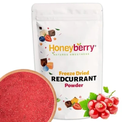 Image of Freeze Dried Redcurrant Powder 100g Natural and Pure Fruit Milled to Superfood for Baking, Cake Decorations, Smoothies, Cocktails Dehydrated